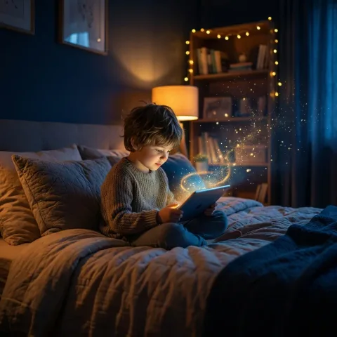 Interfaz de la aplicación TuHistoria mostrando un cuento personalizado